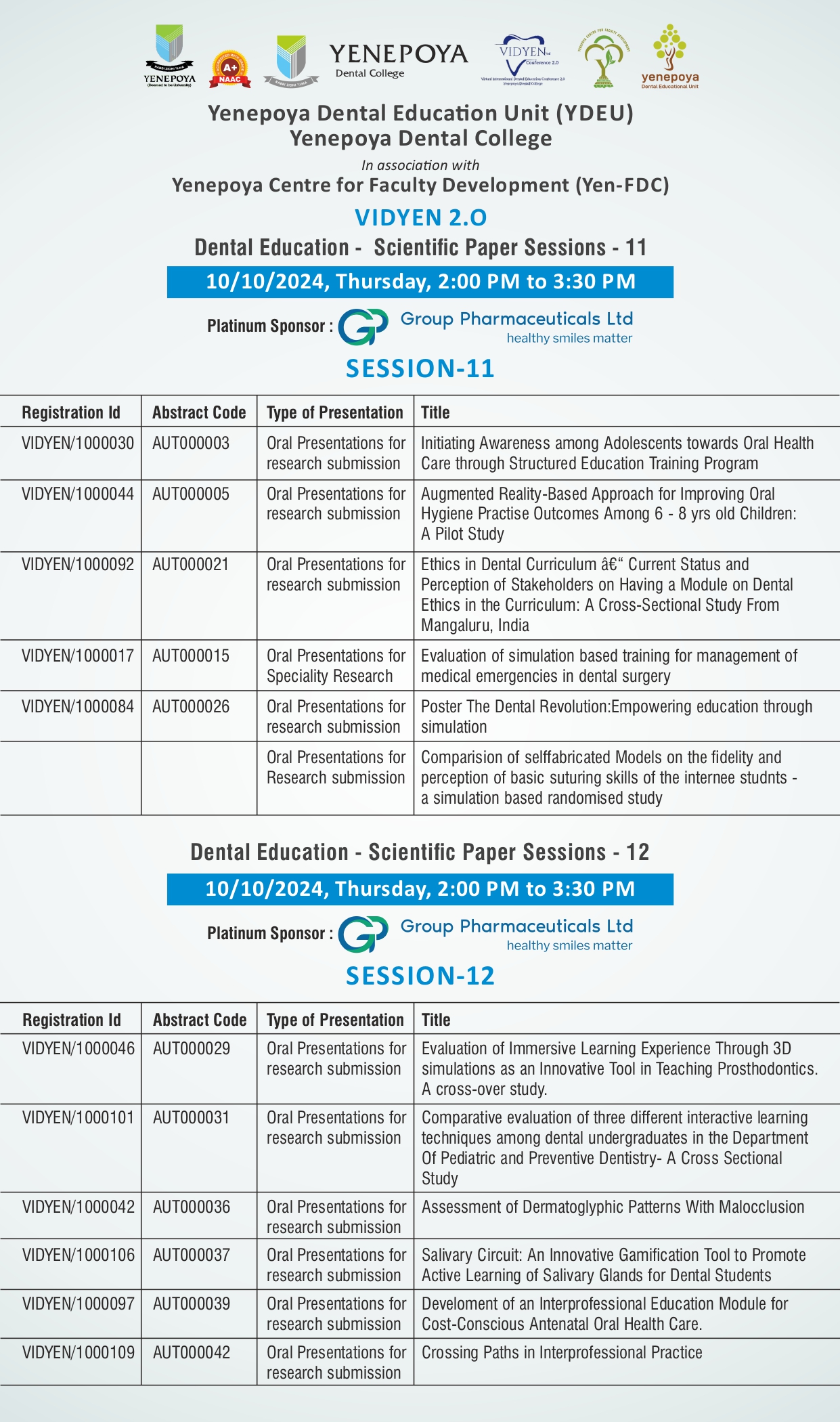 Schedule Page 6